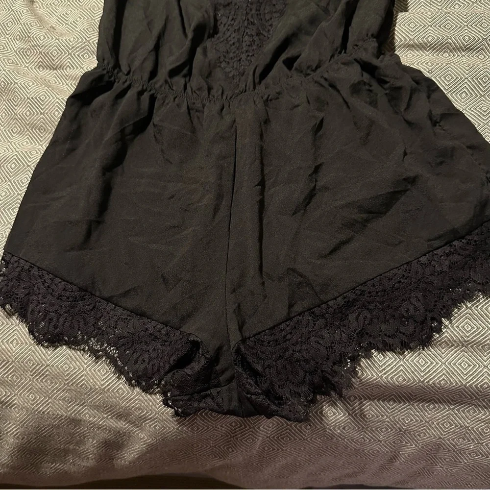 Oysho Black Lace Lingerie Teddy Romper EUC Size Small It#68